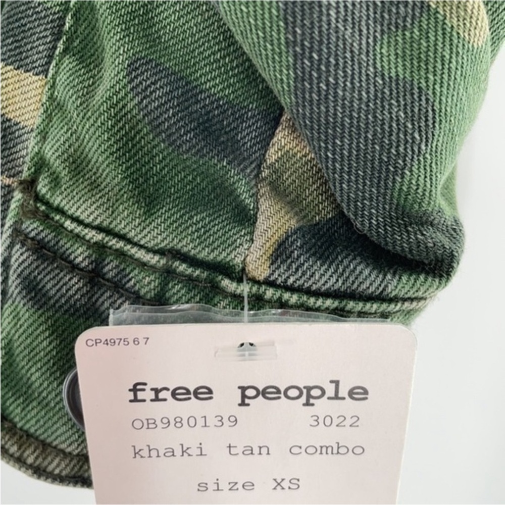 FREE PEOPLE Seize The Day Green Camo Print Utility Jacket - Picture 9 of 16